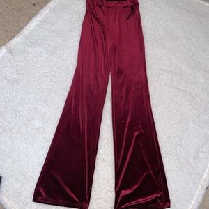 Burgundy velvet pants